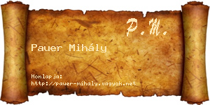 Pauer Mihály névjegykártya